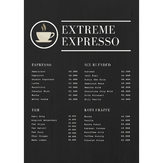 jasa design menu/menu restoran