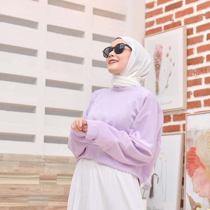 Oversize crop  wanita terbaru - allsize