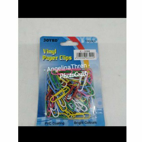 Vinyl paper clips warna Joyko Kenko - Paper clips warna isi 100pcs