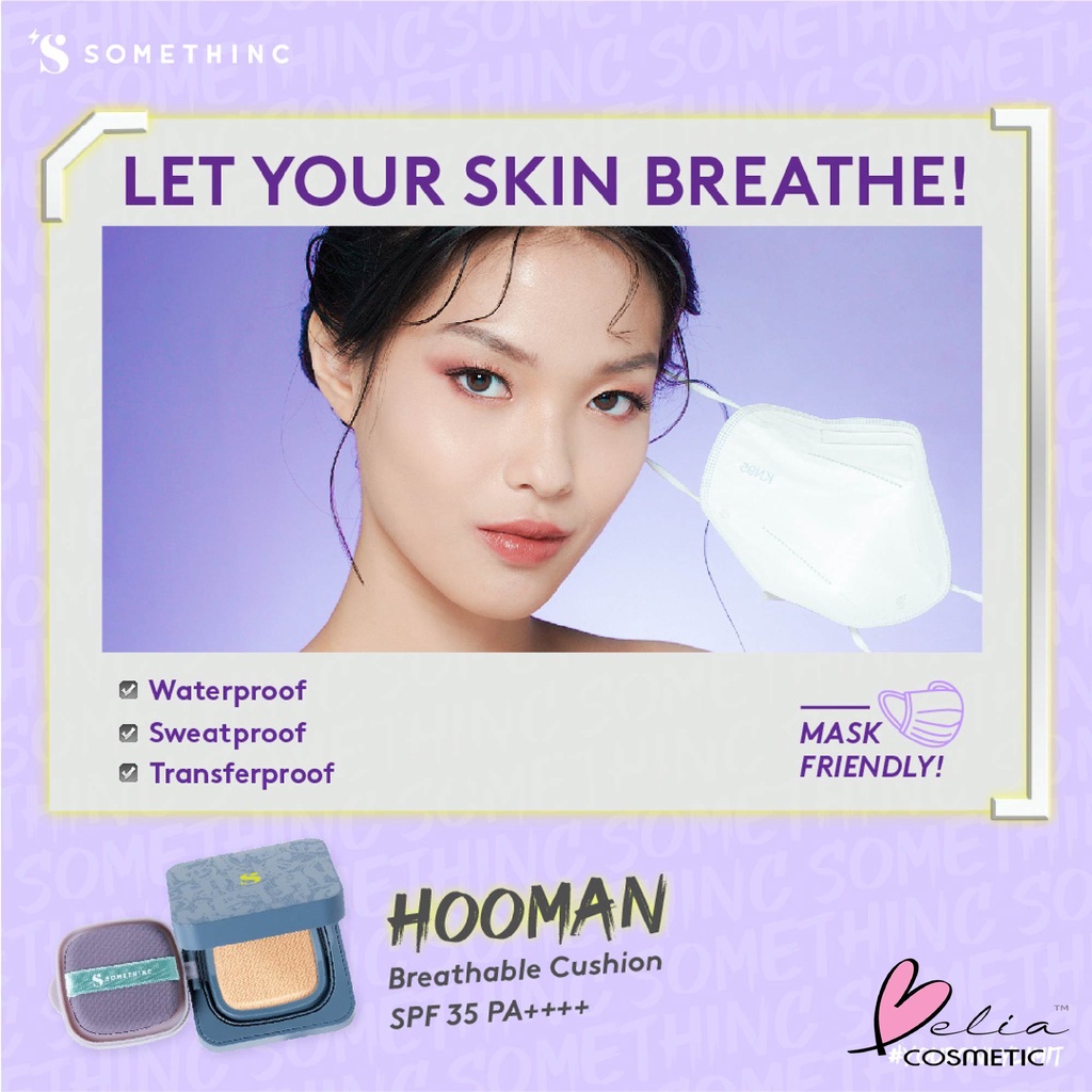 ❤ BELIA ❤ SOMETHINC Hooman Breathable UV Cushion Cover SPF 35 PA++++ | Cushion Matte Finish Tidak Menyumbat Pori-Pori