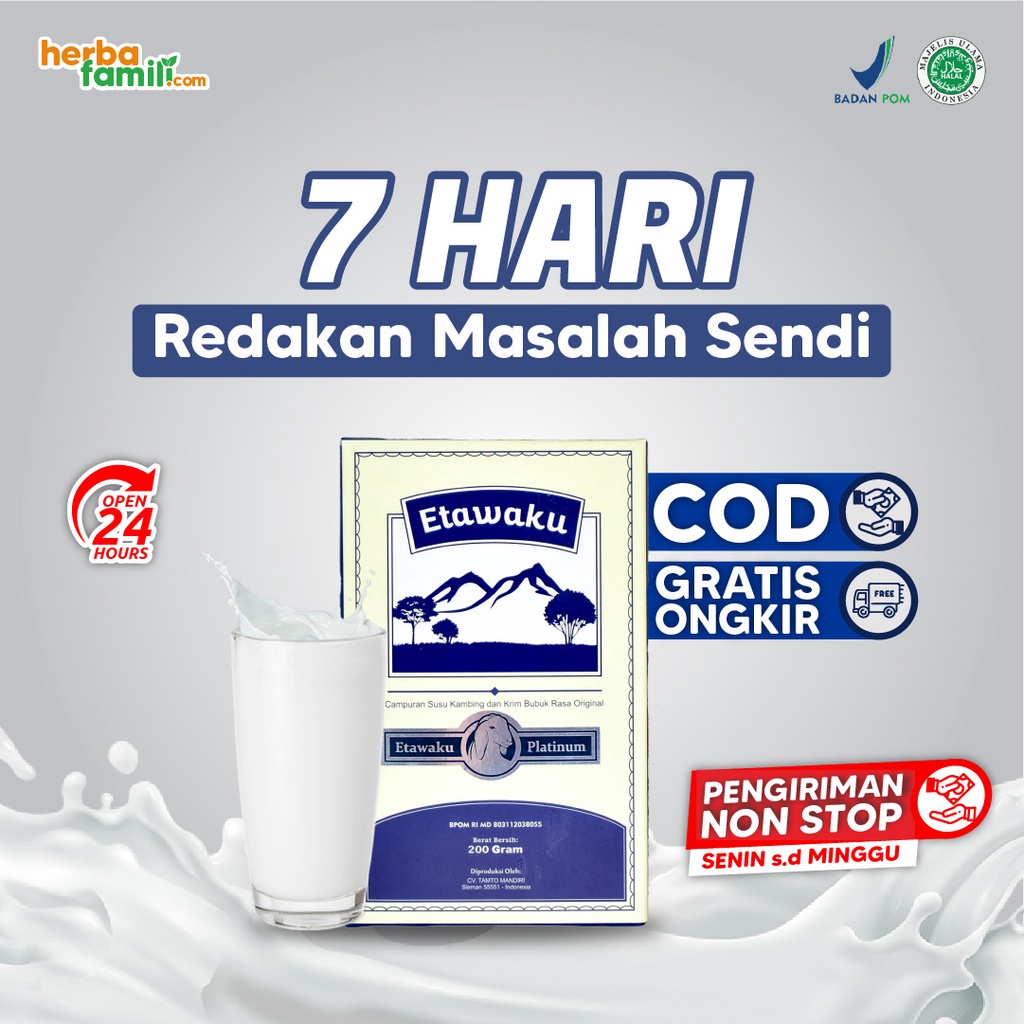 

ETAWAKU PLATINUM SUSU KAMBING ETAWA BUBUK ORIGINAL TINGGI KALSIUM ATASI NYERI SENDI & TULANG