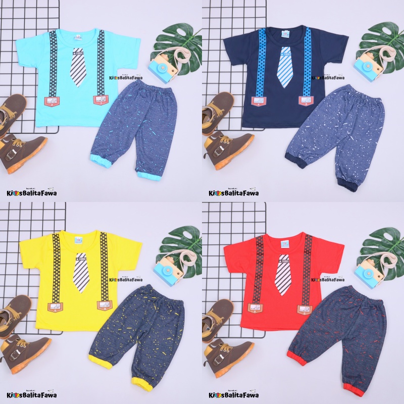 Setelan Chaplin Boy bayi - 3 tahun / Export Class Kaos Karakter Celana Baju Bayi Celana Lengan Laki Babycinnamon