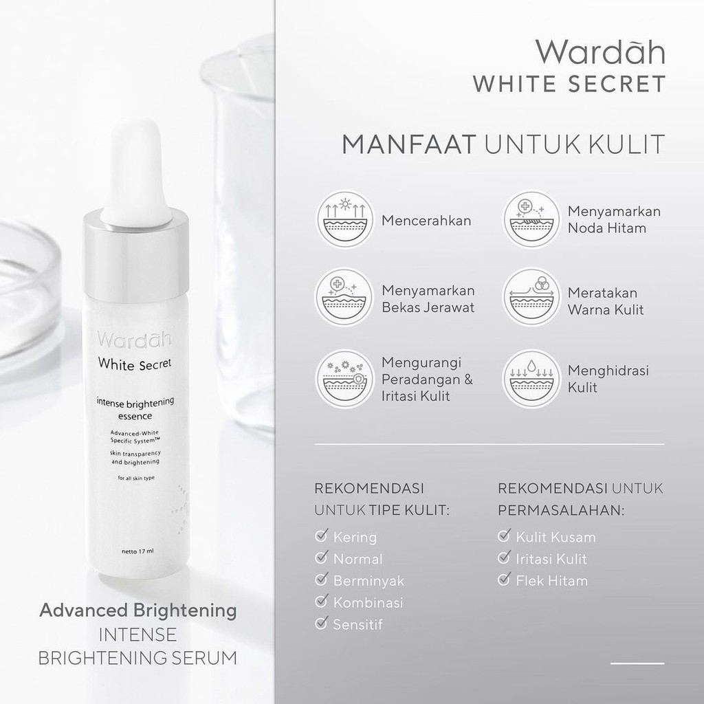 Wardah Crystal Secret Dark Spot &amp; Brightening Serum | Wardah White Secret Intense Brightening Essence