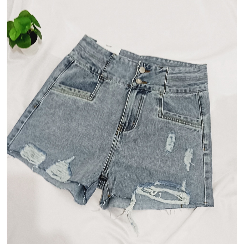Jeans HW Pendek Celana Pendek Jeans Ripped import PremiumDA102