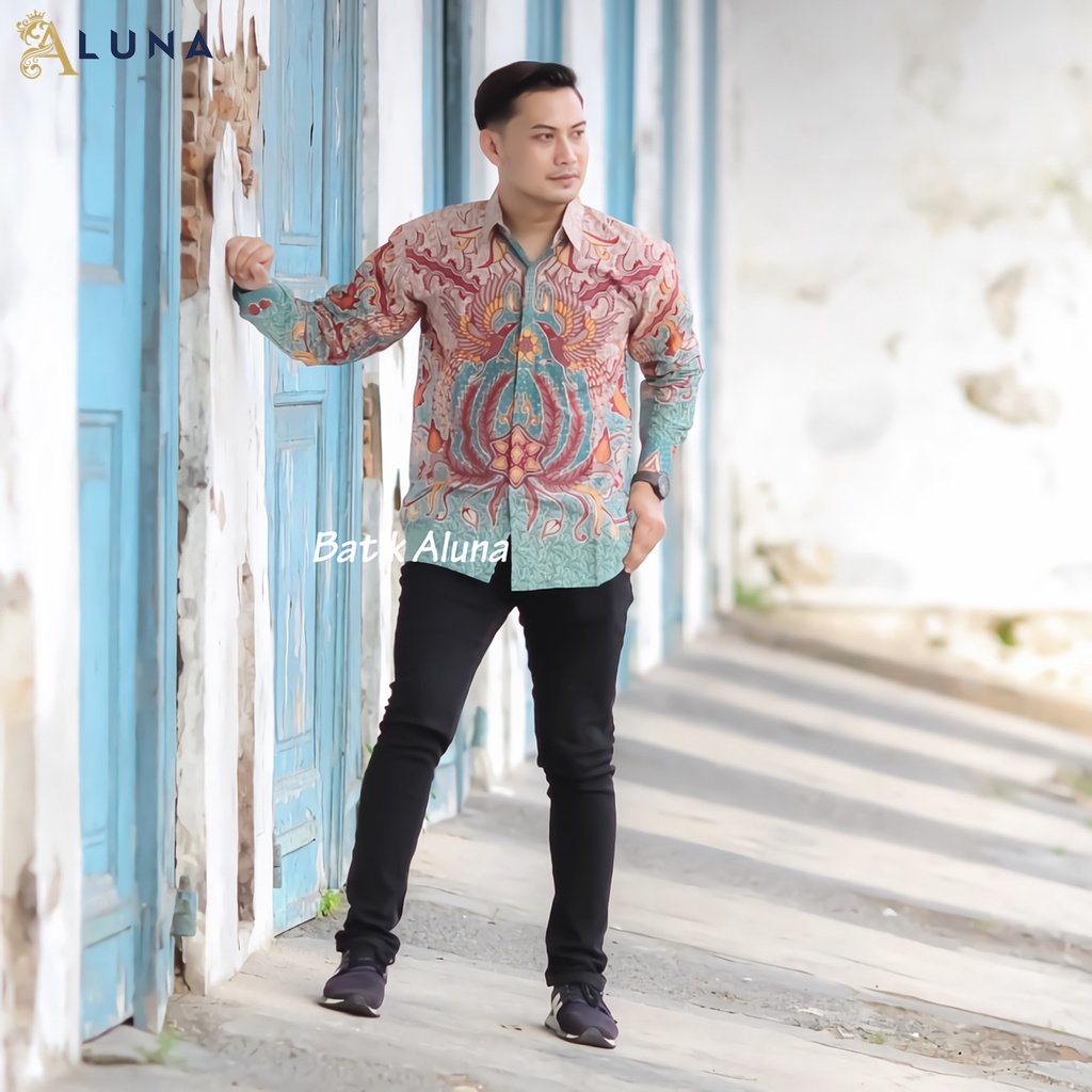 KEMEJA BATIK PRIA PREMIUM LENGAN PANJANG REGULAR BATIK ALUNA PCW 069