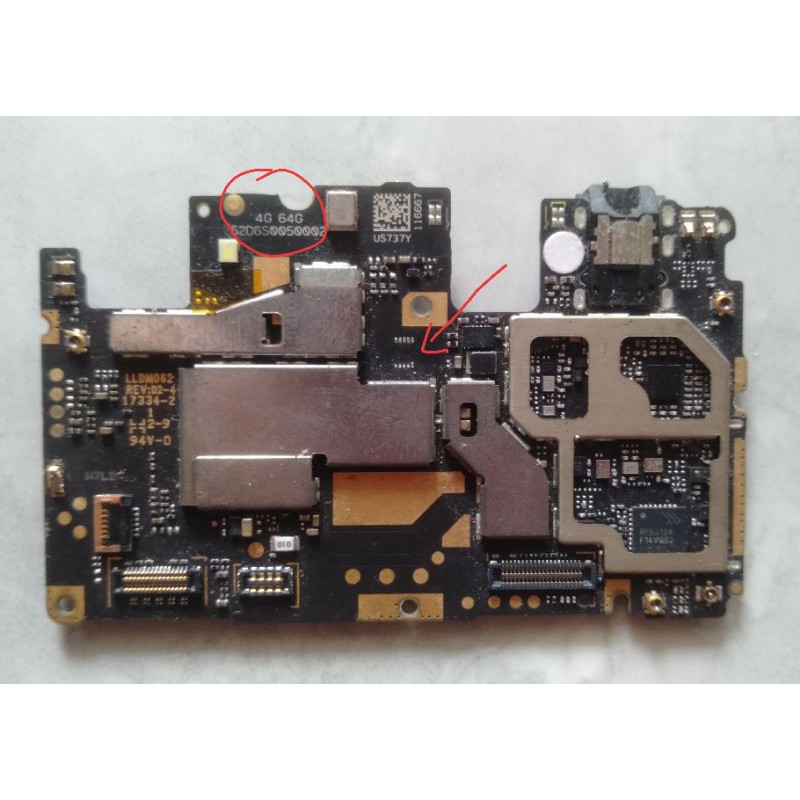 Mesin Redmi note 5a Prime 4/64 mati/matot led putih