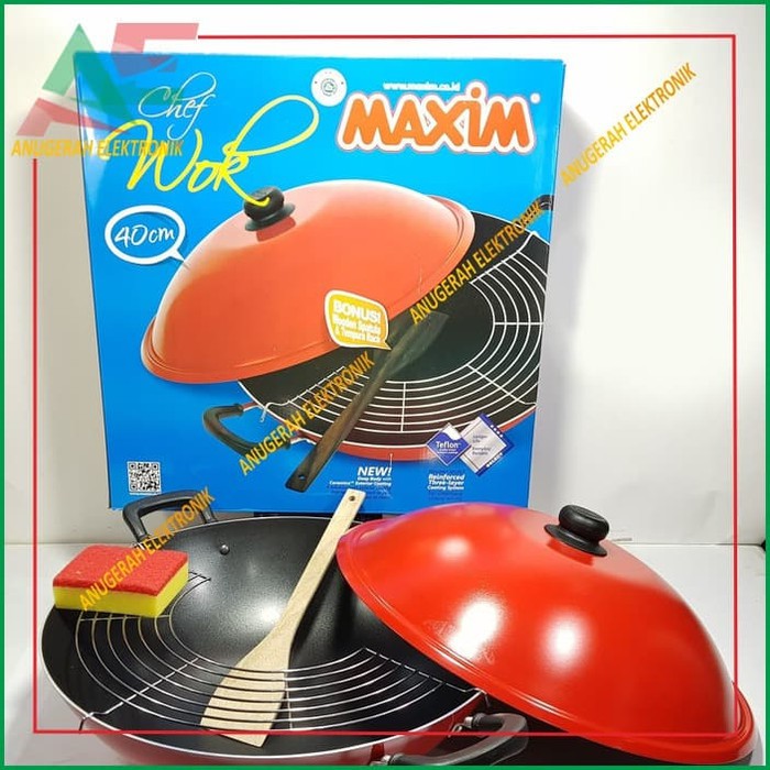 Maxim wajan teflon chef wok 40cm/penggorengan maxim/wajan maxim