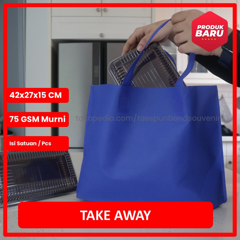 

Tas Spunbond Press Takeway 42x27x15 / TAS kotak brownis BCA LUSIN