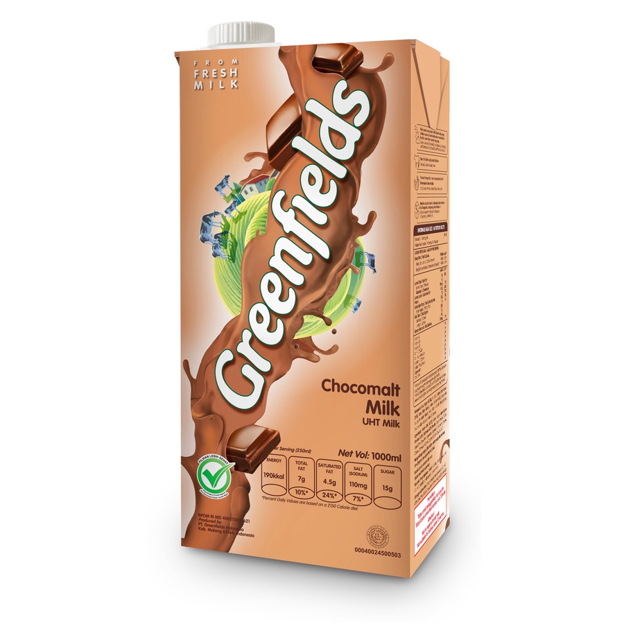 GREENFIELDS SUSU COKLAT UHT CHOCOMALT MILK 1L