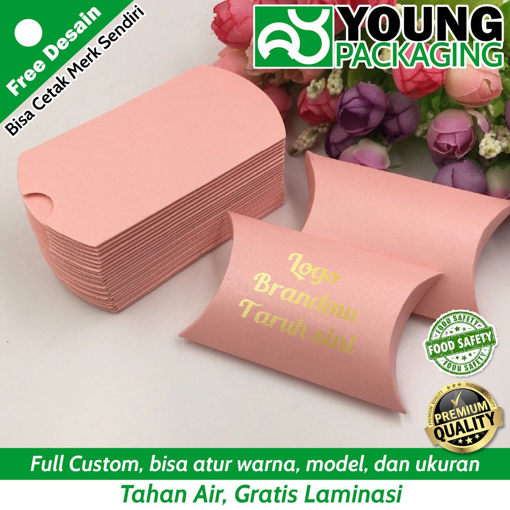 

Pillow Box Custom Packaging Hijab EKSKLUSIF Brand milikmu sendiri
