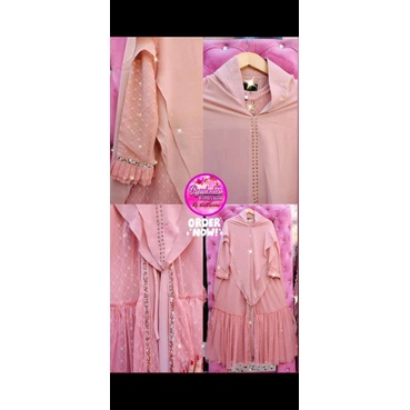 dress muslim/gamis syari/gamis terbaru Mahagaya outer totol salem
