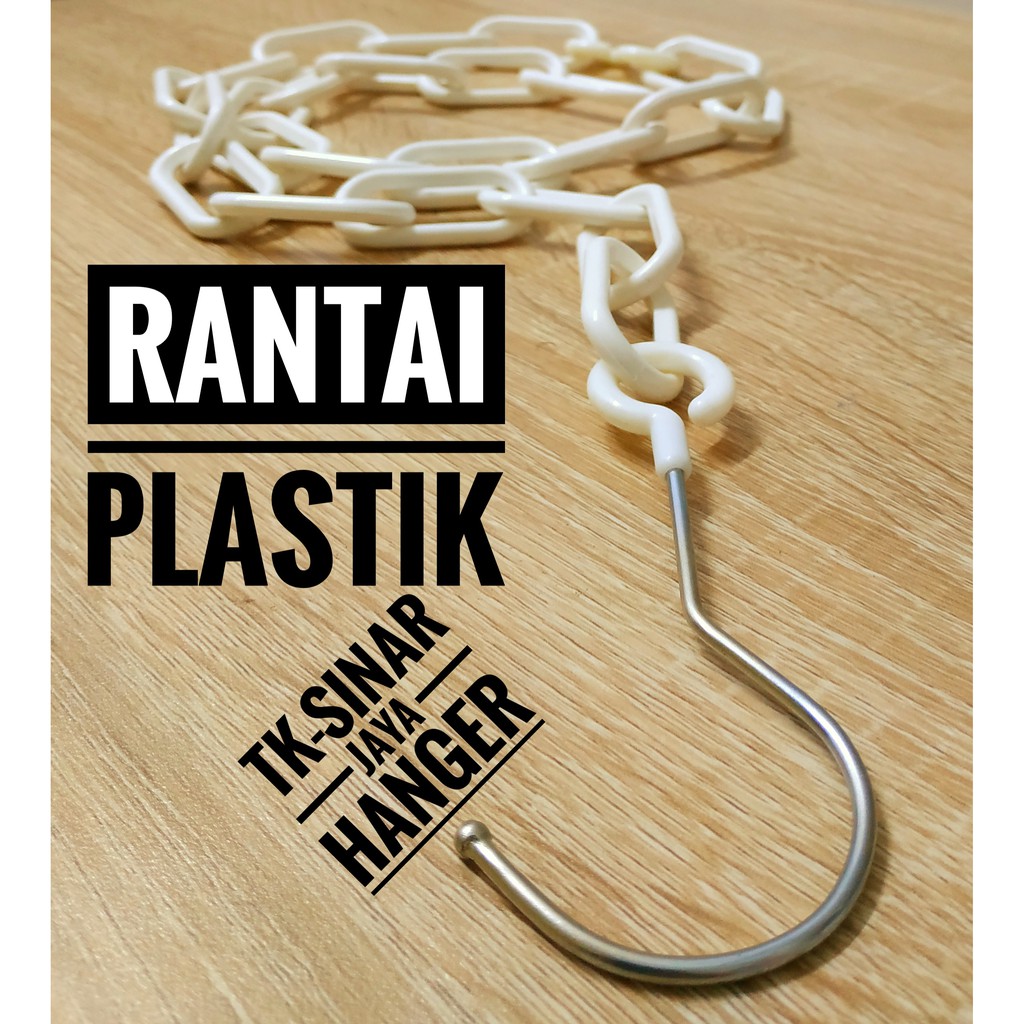 Rantai Plastik Warna putih Gantungan Baju Display toko