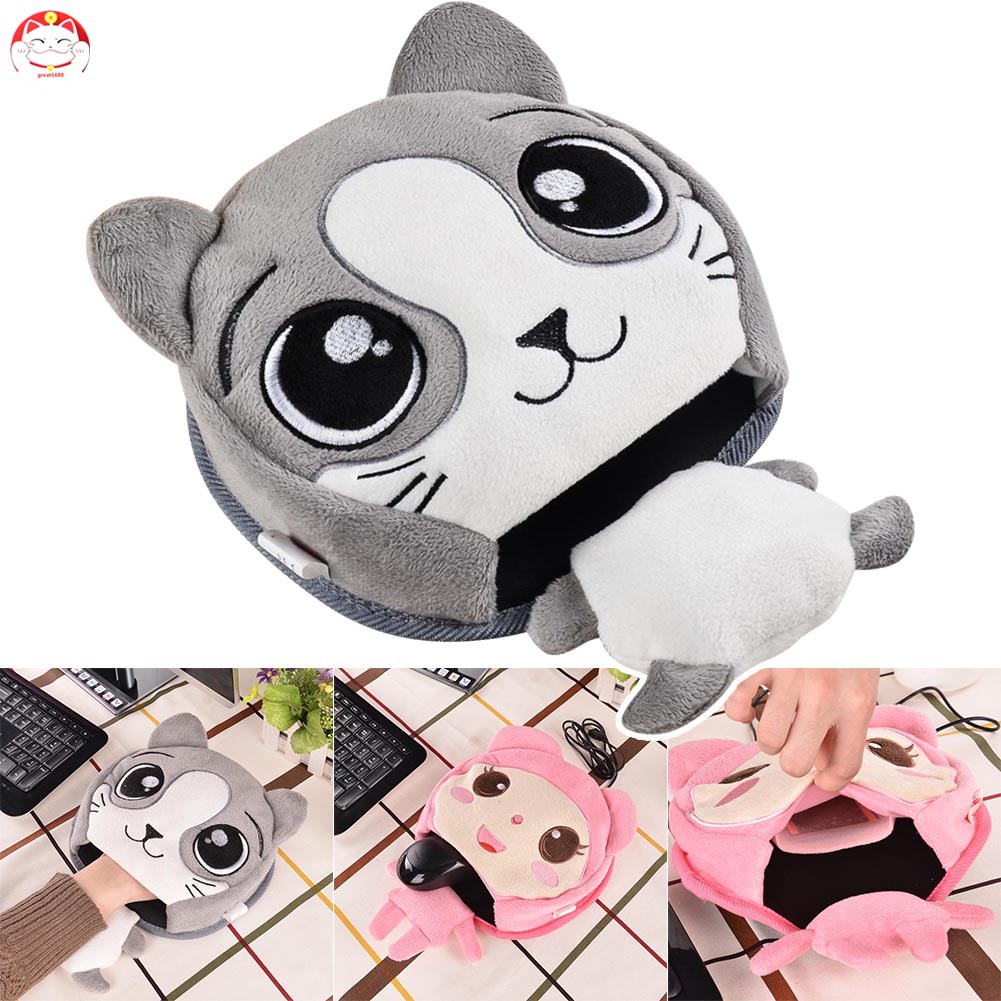 Winter Warm Mouse Pad Usb Heating Cartoon Thick Plush Hand Warmer
