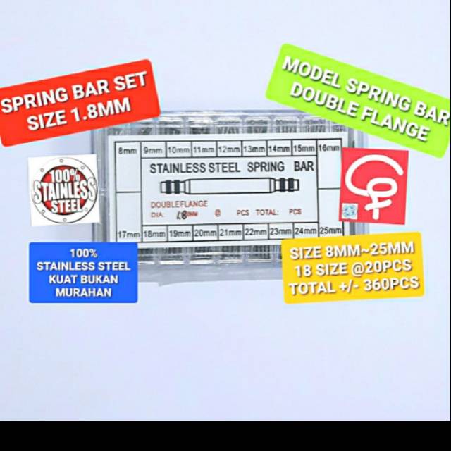 SPRING BAR SET KOMPLIT SPRING BAR PEN JAM TANGAN STAINLESS STEEL