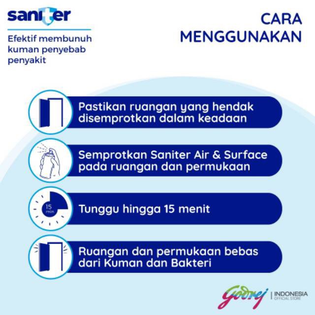 Saniter 200ml Air Spray Disinfectant Sanitizer Disinfektan Bebas Virus