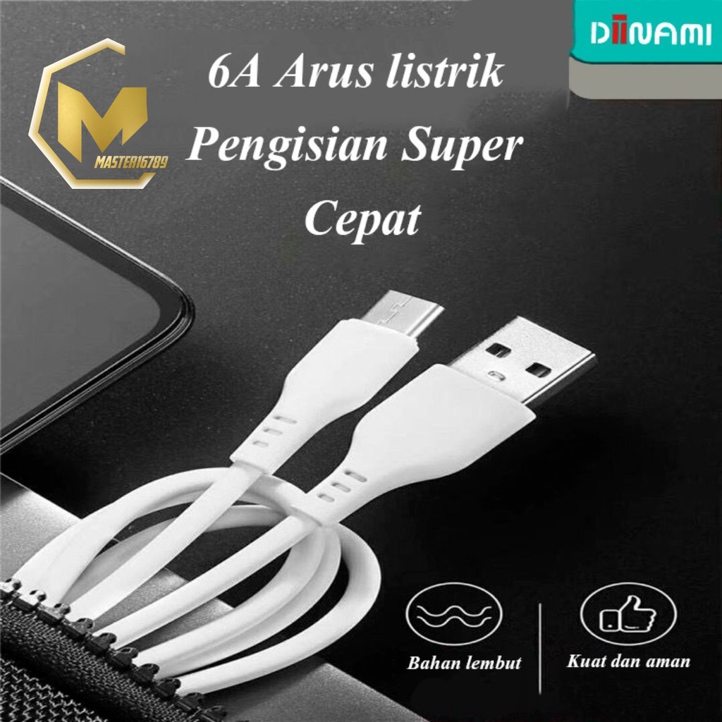 6a kabel cable data original diinami ligthing micro tipe c i phone usb fast charging qc 3.0a pengisian cepat ma2148