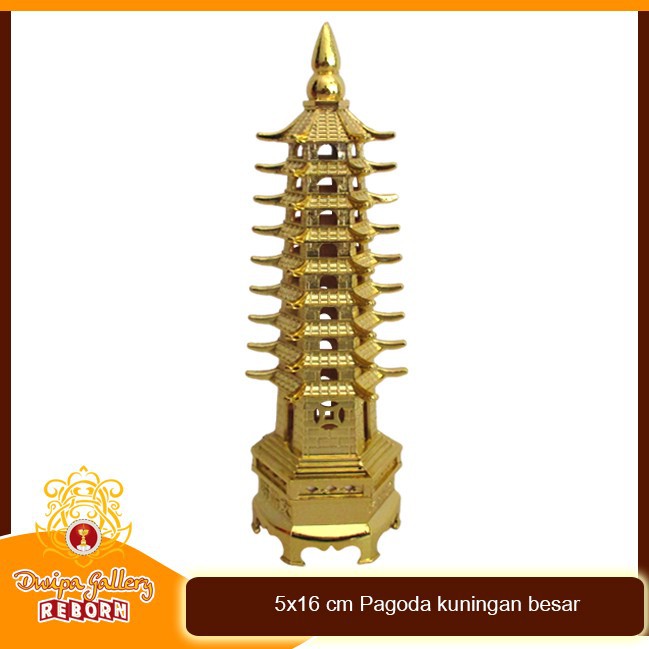 5x16 cm Pagoda kuningan besar