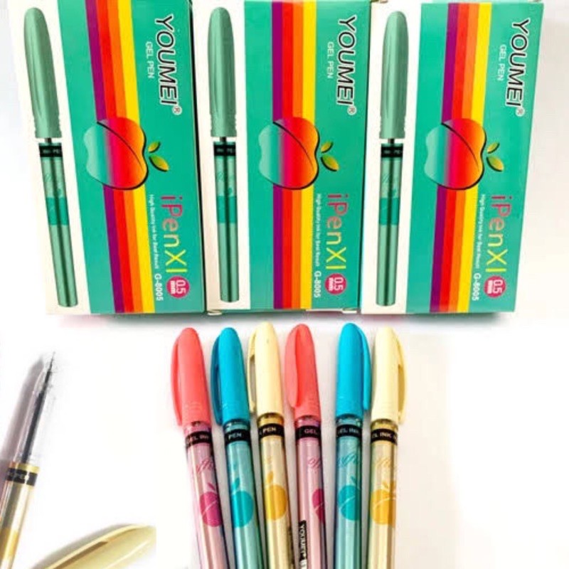 

Pulpen / 12 Pcs Pulpen Gel Youmei 8005 / Pulpen Gel Apple XI