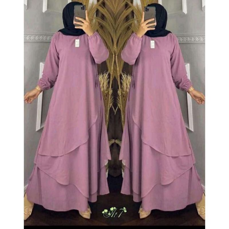 gamis ceruty malaysia 3 layer/seragaman pesta/seragam keluarga