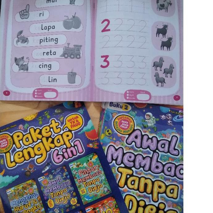 ☻ BUKU ANAK TK PAUD - PAKET LENGKAP BELAJAR MEMBACA MENULIS BERHITUNG ✾