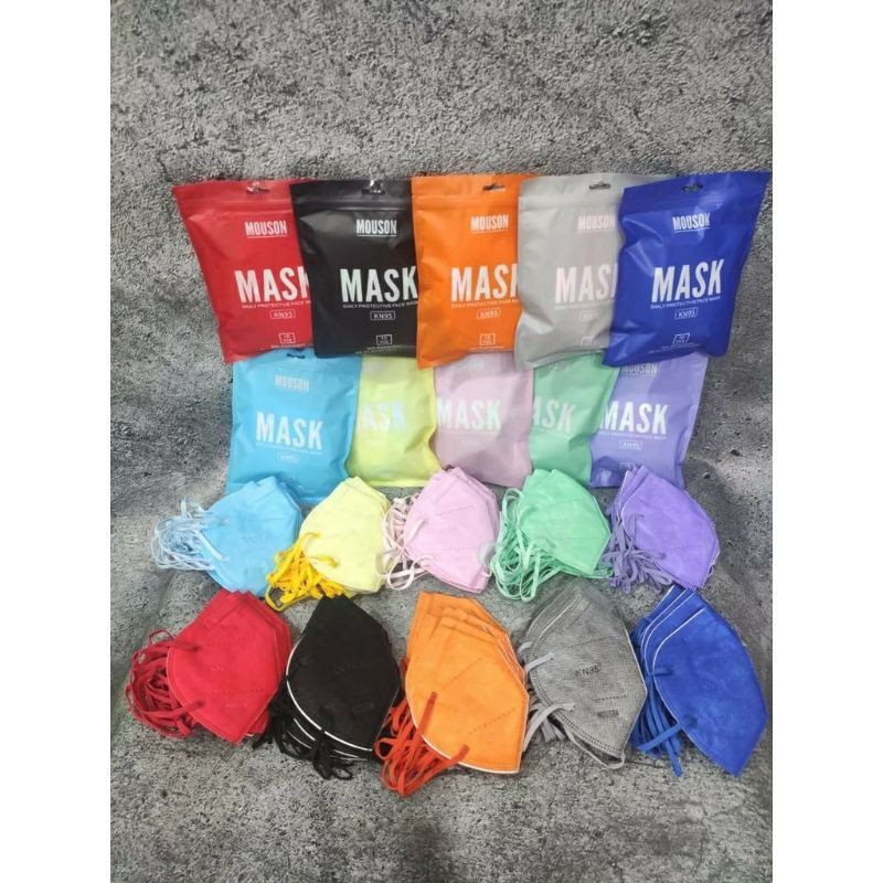 MASKER KN95 MOUSON PRO MOUSON 3D WARNA (DISORTIR YANG CACAT NO JUAL)