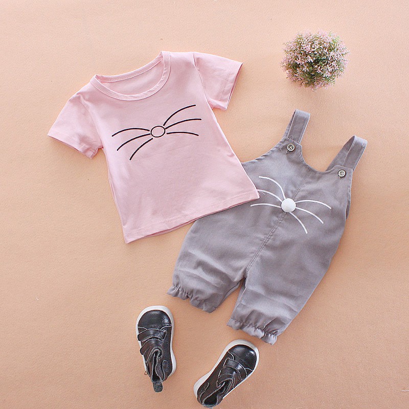 Baju Pakaian Anak Jumper Bayi Perempuan Cewek  Murah Import motif kumis kucing BBD022