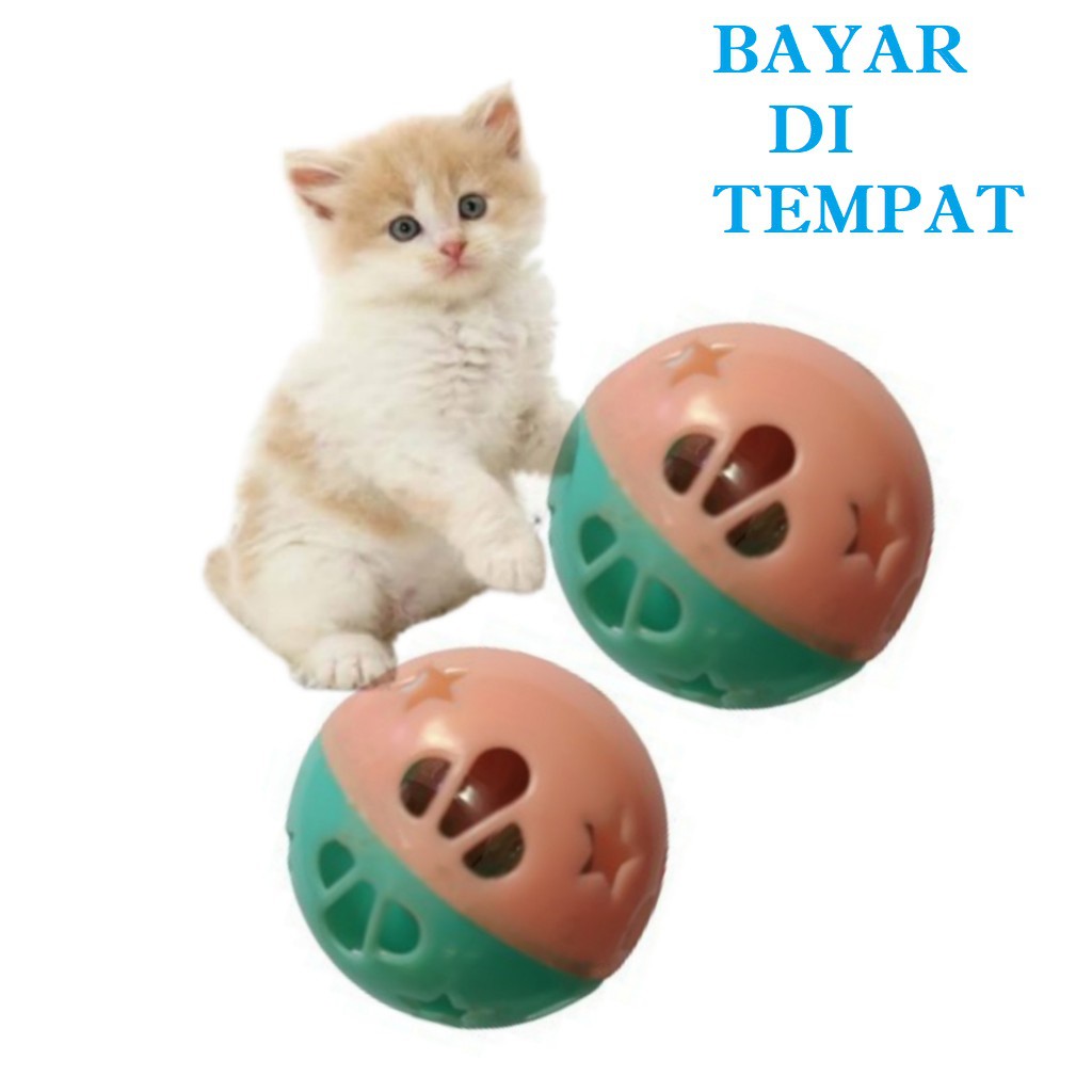 MAINAN INTERAKTIF KUCING ANJING BOLA MERINDING BUNYI LONCENG MURAH MERIAH ANEKA WARNA