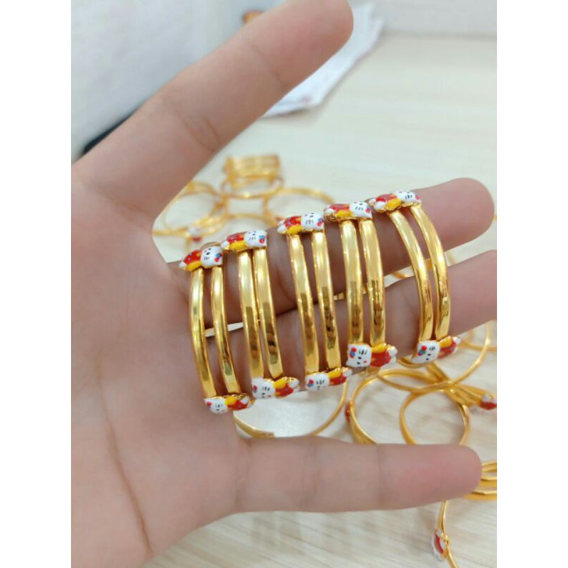 GELANG SELOT ANAK PERAK 925 LAPIS MAS KUNING 24k