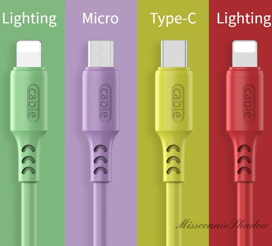 Kabel Data/Charger Mikro Usb Tipe C 5a Fast Charging 3 Tipe Warna Macaron Bahan Silikon Untuk Iphone