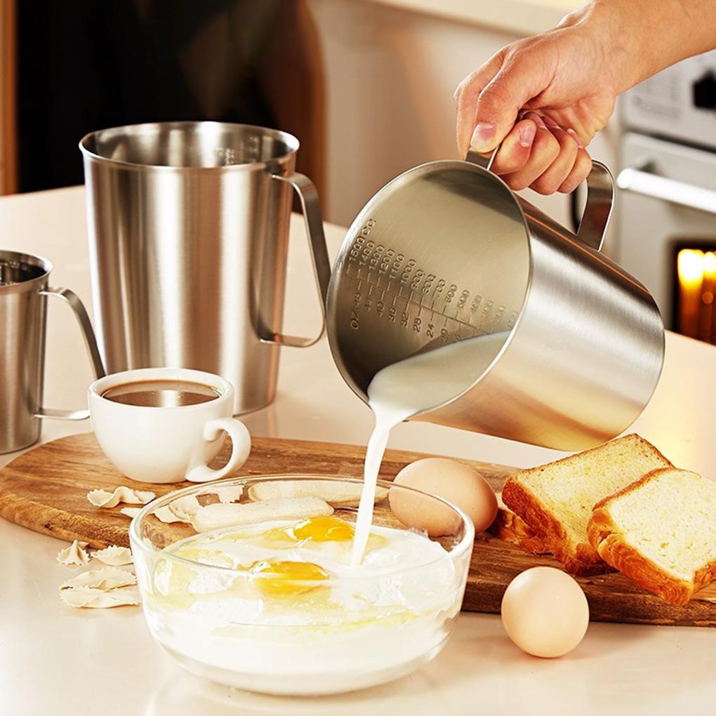 Gelas Takar Stainless Tebal 304timbangan Teh Susu Measuring Cup Scale Mug Alat Ukur Kue Dapur