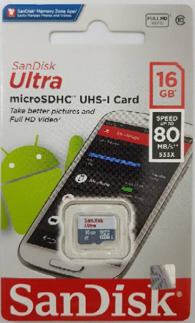 SanDisk Ultra Micro SD 80MB/s (16GB)