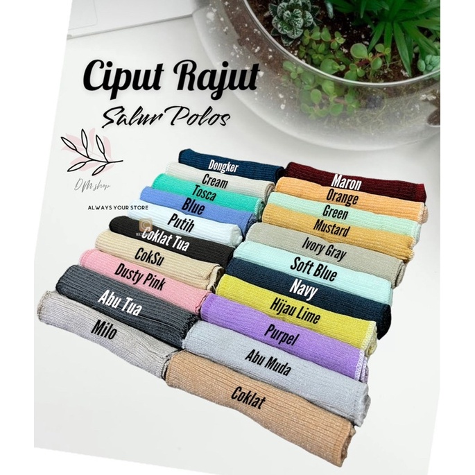 Ciput Rajut Polos / Bandana Inner Rajut Polos