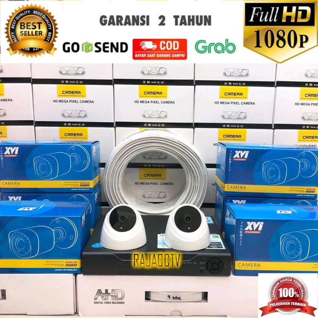 PAKET CCTV 4 CHANNEL 2 KAMERA 4CHENEL 2CAMERA 5MP 1080P IC SONY TURBO HD KOMPLIT TINGGAL PASANG