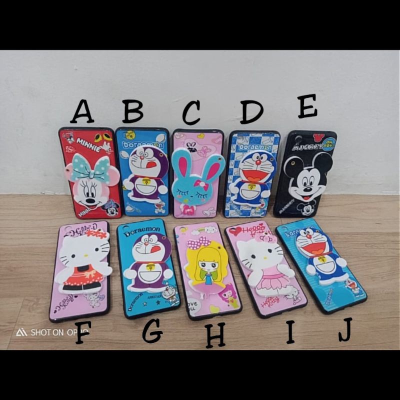 case boneka 3D + kaca OPPO A5s  F9  A7 A12 A3s  A1k A37