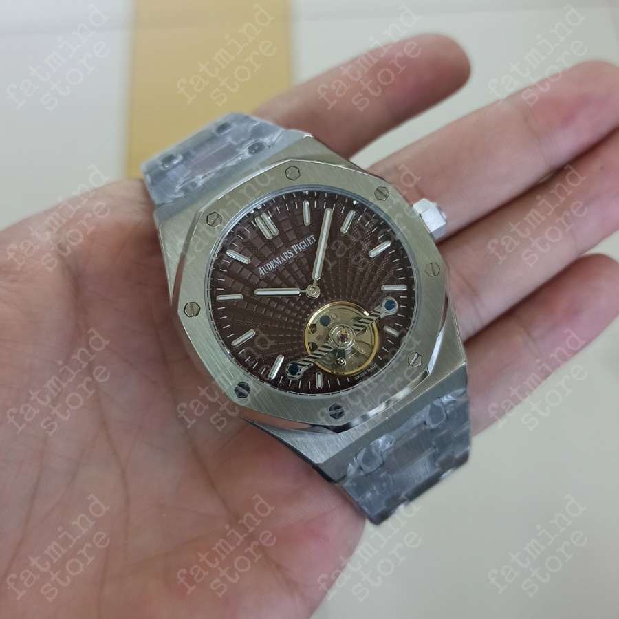 Jam Tangan Ap Tourbillon Silver Brown Super Grade
