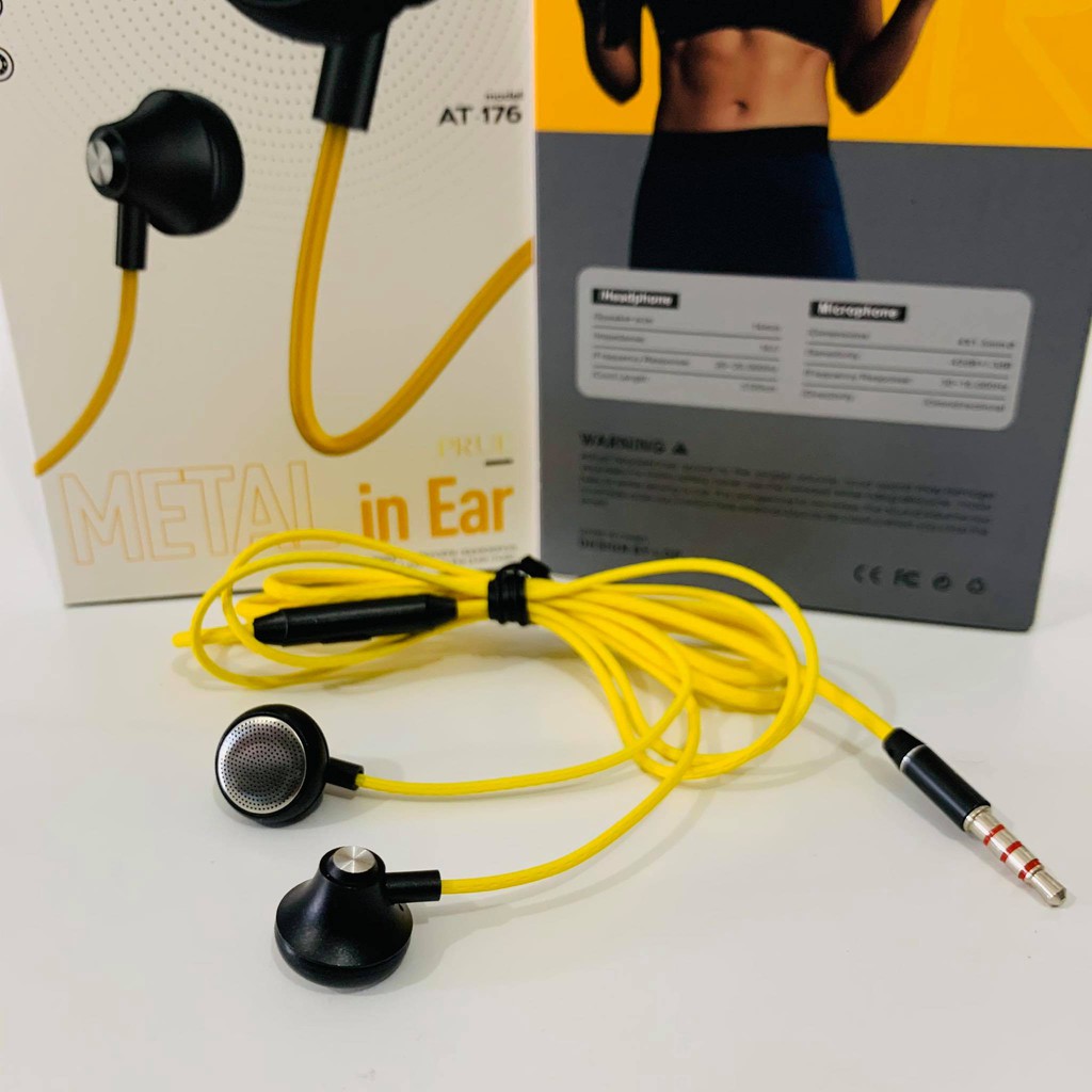 HEADSET HANDSFREE REALME AT-176 METAL IN-EAR STEREO EARPHONE AT176