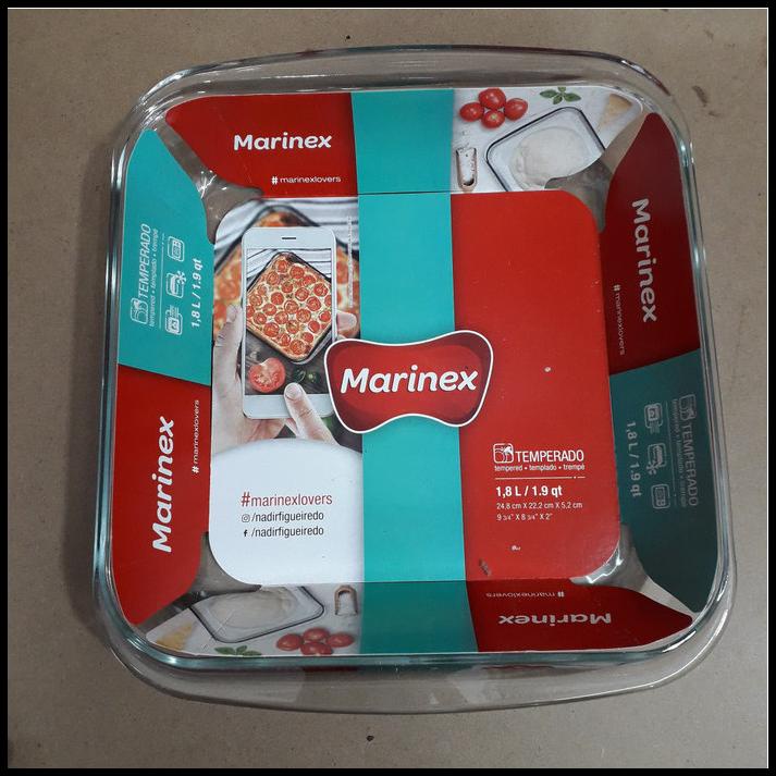 Loyang Piring Kaca Marinex 22Cm Segi Empat 1.8L Pyrex Pirex Microwave