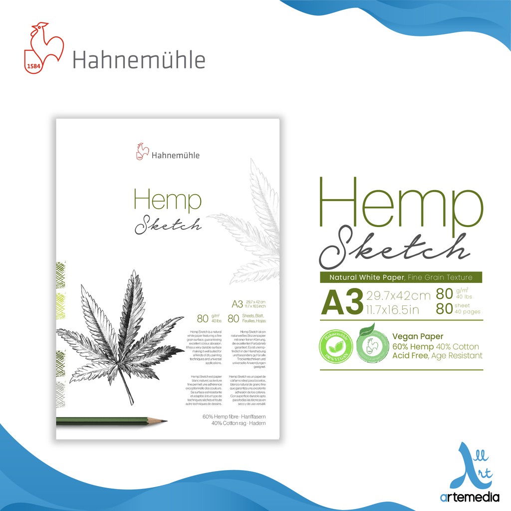

Hahnemuhle Hemp Sketch A3 Drawing Paper Pad