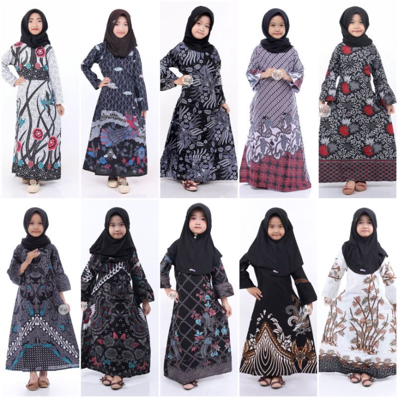 Gamis batik anak umur 4-12tahun
