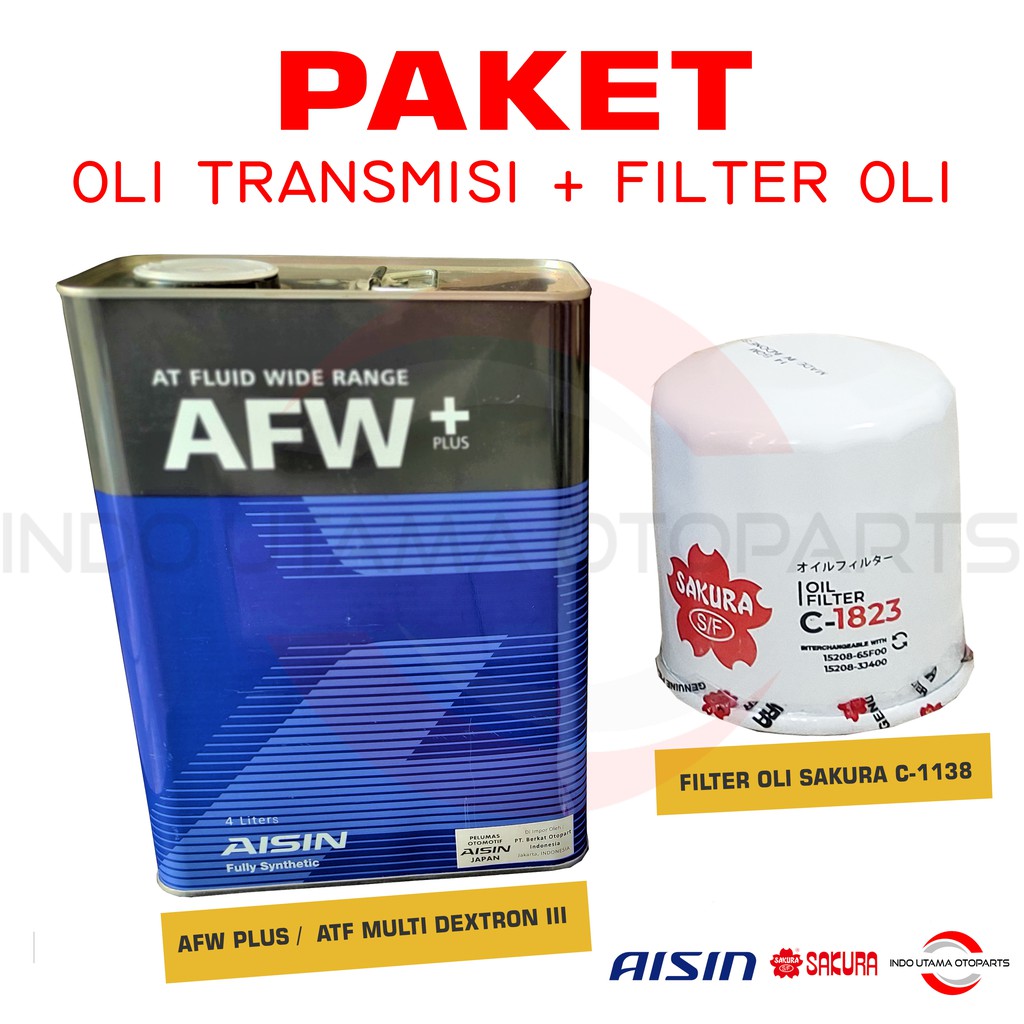 Oli Aisin Matic AFW+ ATF dan Filter Oli Grand Livina March C-1823