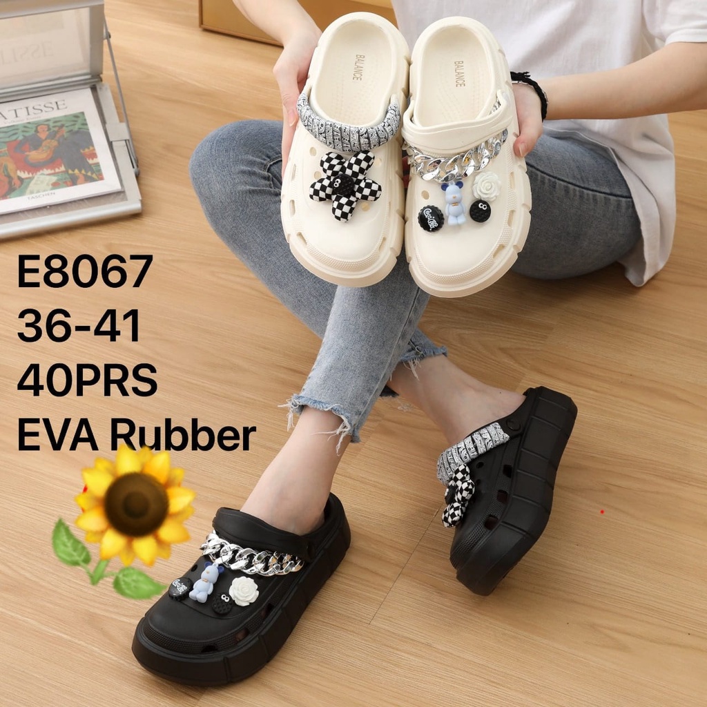 Sandal Karet Jelly Wedges Wanita import Model Terbaru Original Kekinian by AGUNG STYLE Balance E8067