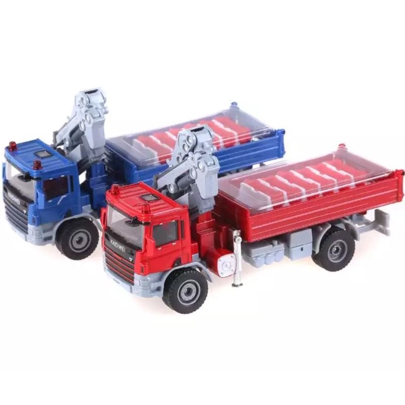 Diecast Truck KDW Atego With Crane Miniatur Alat Berat 1:50