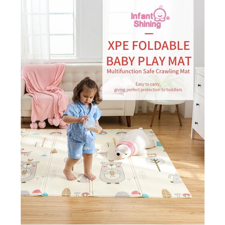 baby Playmat Matras Foam Bayi Karpet Tikar Lipat 180x200 Tebal 8mm Speeds Dengan Tas