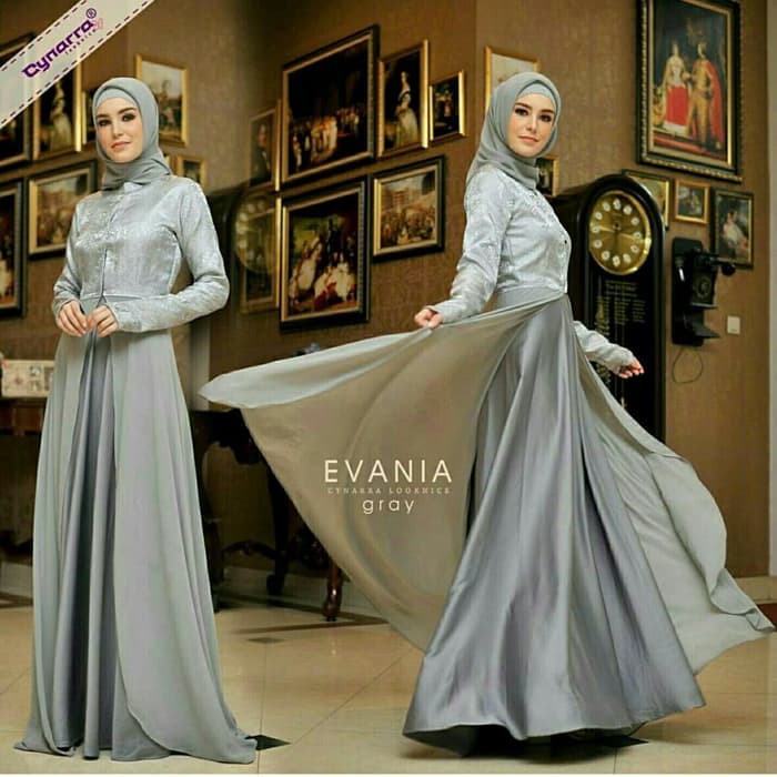 Gaun / dress wanita / cewe LG- Evania silver untuk pesta kerja hadiah kado