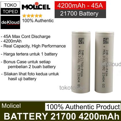 BARU Authentic MOLICEL P42A 4200mAh 21700 Battery Original baterai batre