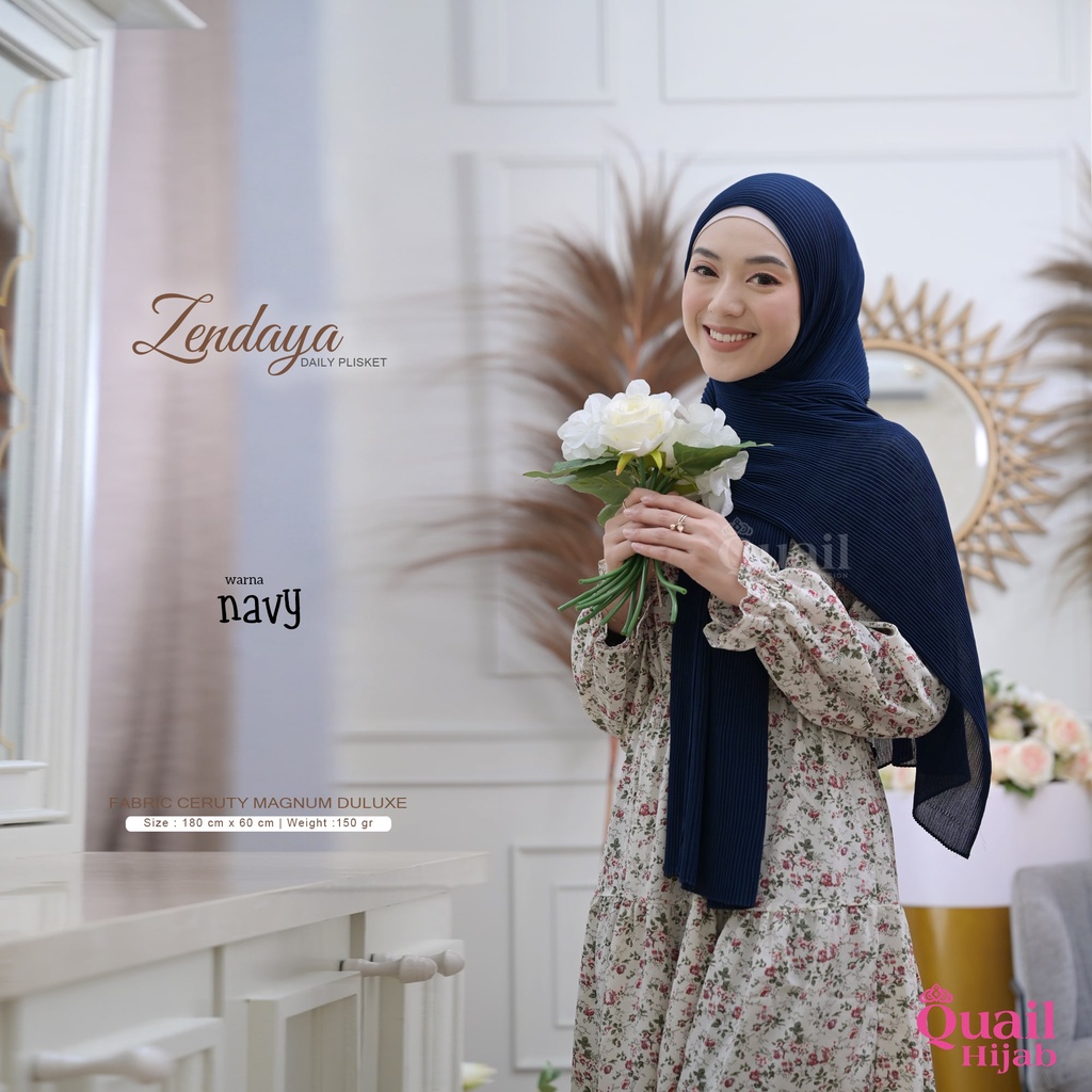 Quail Hijab - ZENDAYA PASHMINA PLISKET ORI QUAIL-2