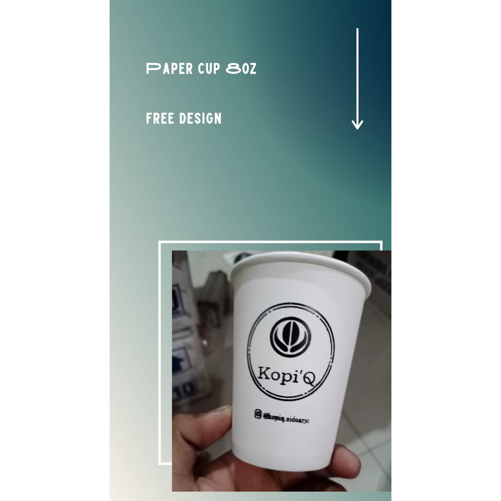 

SABLON PAPER CUP 8oz DASAR PUTIH - SABLON 1 WARNA 2 SISI