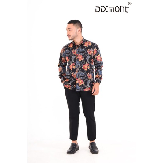 Dixmont Kemeja Pria Batik Panjang Hem BL00821