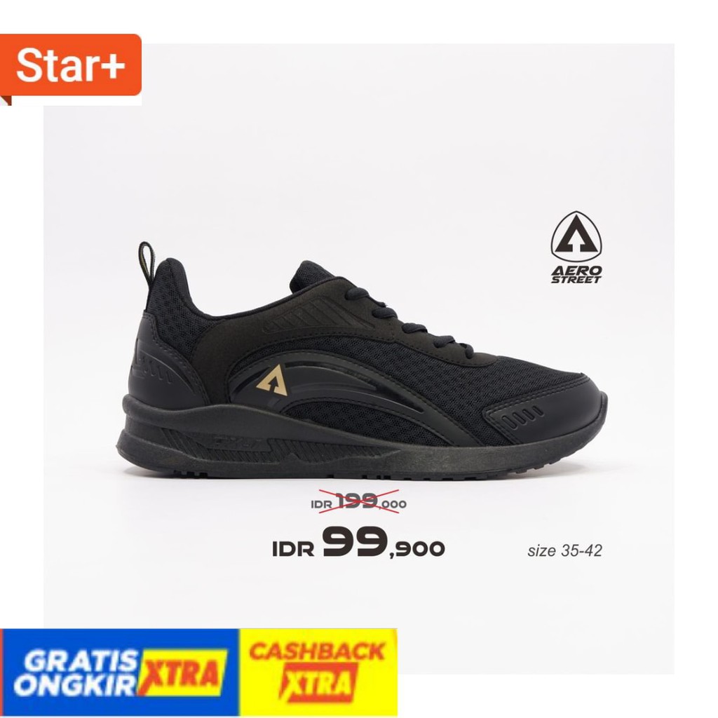 NEW BEST SELLER SEPATU CASUAL KANTOR SANTAI MURAH KEREN / Aerostreet 35-42 Leopard Hitam Emas -