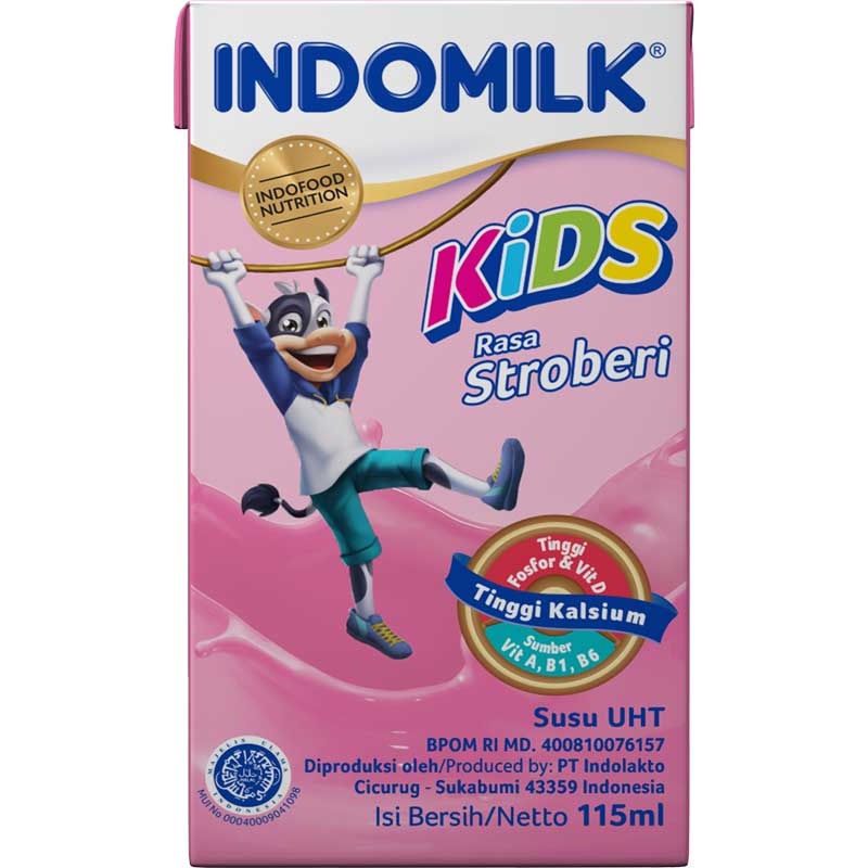 

INDOMILK Susu UHT Kids Strawberry 115 Ml